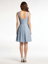 Devant Croisé Taille Empire Robe Demoiselle d'honneur Courte Bleu Poudré