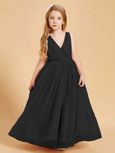 Robes de Demoiselle d'Honneur Junior en Tulle avec Haut en Satin Noir