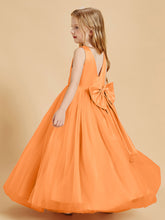 Robes de Demoiselle d'Honneur Junior en Tulle avec Haut en Satin Orange
