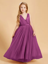 Robes de Demoiselle d'Honneur Junior en Tulle avec Haut en Satin Orchidee