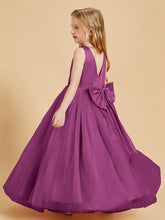 Robes de Demoiselle d'Honneur Junior en Tulle avec Haut en Satin Orchidee