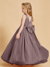 Robes de Demoiselle d'Honneur Junior en Tulle avec Haut en Satin Vintage Mauve