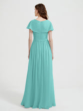 Mancherons Longue Mousseline Robes Avec Fente Spa