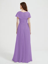 Mancherons Longue Mousseline Robes Avec Fente Tahiti