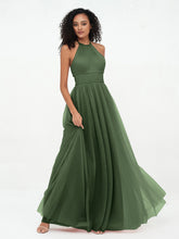 Boho Robes Maxi en Tulle Illusion à Licou Olive Verte Grande Taille