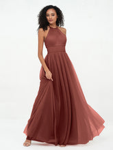 Boho Robes Maxi en Tulle Illusion à Licou terracotta Grande Taille
