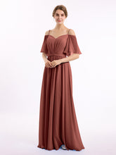 Spaghetti Bretelle Hors De l'Épaule Mousseline Robes terracotta