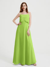 Spaghetti Bretelles Simple Robes De Demoiselle d'Honneur Vert Citron