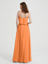 Spaghetti Bretelles Simple Robes De Demoiselle d'Honneur Orange
