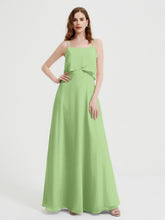 Spaghetti Bretelles Simple Robes De Demoiselle d'Honneur Sauge