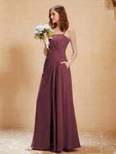 Robe de Plissée en Mousseline Longueur au Sol Bleu Océan