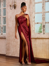 Robe Longue À Épaule Dénudée Avec Ribbons Bordeaux