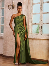 Robe Longue À Épaule Dénudée Avec Ribbons Olive Verte