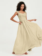 Col En Cœur Mousseline Robes Avec Dentelle Mancherons Champagne