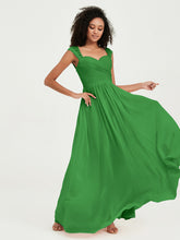 Col En Cœur Mousseline Robes Avec Dentelle Mancherons Vert