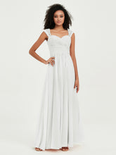 Col En Cœur Mousseline Robes Avec Dentelle Mancherons Ivoire