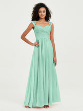 Col En Cœur Mousseline Robes Avec Dentelle Mancherons Vert Menthe