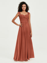 Col En Cœur Mousseline Robes Avec Dentelle Mancherons Rouille