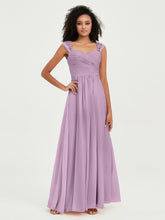 Col En Cœur Mousseline Robes Avec Dentelle Mancherons Glycine