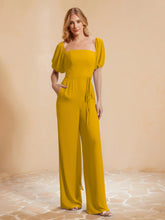 Jumpsuit Plissé en Mousseline avec Ceinture Souci