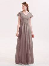 Mancheron Mousseline Longue Robe Demoiselle d'honneur Dusk