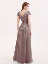 Mancheron Mousseline Longue Robe Demoiselle d'honneur Dusk