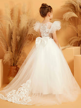 Robe de Fille Ball-Gown en Tulle à Col en Scoop