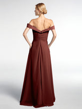 Robe à Hors de l'Épaule Jupe Ronde avec Poches terracotta