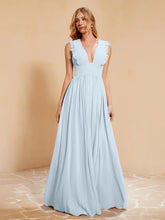 Maxi Robe Sans Manches avec Décolleté en V Plongeant Brume