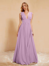 Maxi Robe Sans Manches avec Décolleté en V Plongeant Glycine