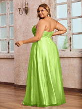 Dentelle et Tulle Longue Robe avec Col en Cœur Vert Citron