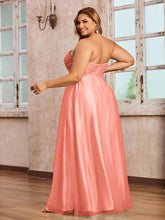 Dentelle et Tulle Longue Robe avec Col en Cœur Sunset