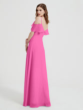 Spaghetti Bretelles Col En V Mousseline Robes Longues Azalée