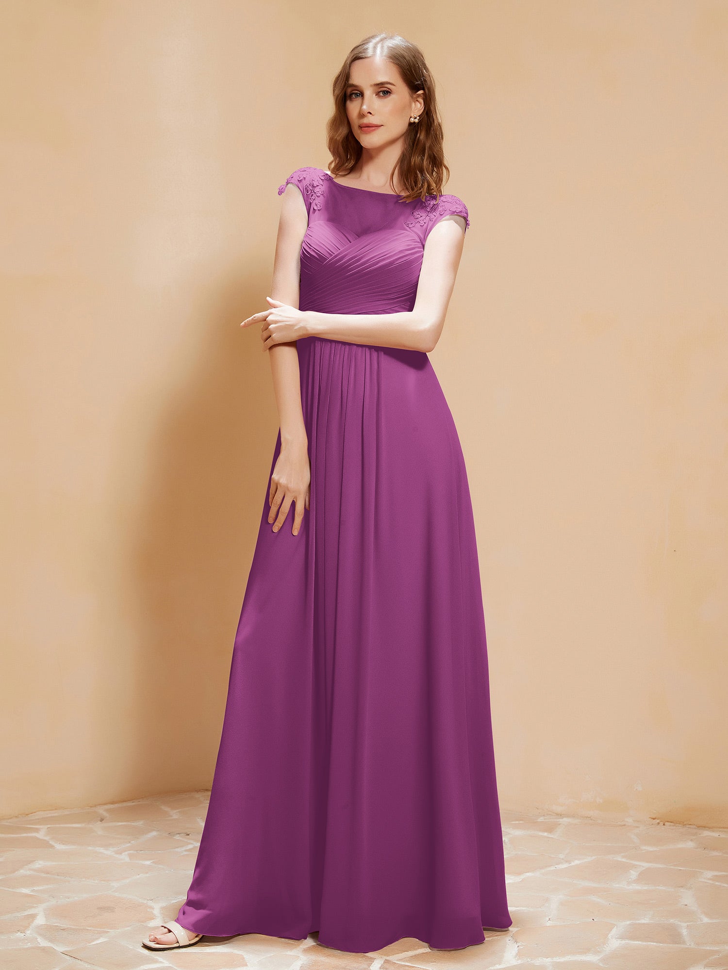 dentelle Maxi Satin Robes de demoiselle d'honneur sexy à épaules dénudées Moderne chic