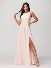 Robes Longues Princesse en Mousseline avec Fente Pêche