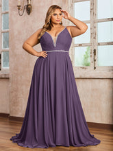 Bretelle Spaghetti Dentelle et Mousseline Robe Plum Grande Taille