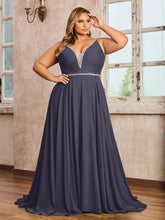 Bretelle Spaghetti Dentelle et Mousseline Robe Orageux Grande Taille