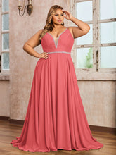 Bretelle Spaghetti Dentelle et Mousseline Robe Pastèque Grande Taille