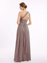 Une Épaule Florale Mousseline Robes Avec Poche Dusk