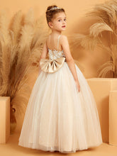 Robe de Fille Ball Gown en Tulle à Bretelles Spaghetti