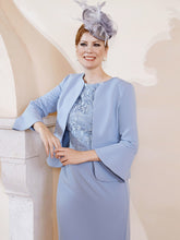 Veste Courte Élégante à Manches Longues Bleu Poudré