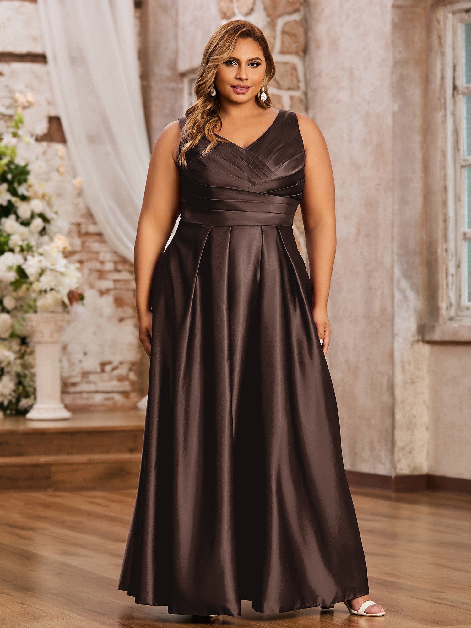 Grande Taille Jupe Longue Satin Taille Haute Jupe Longue En Satin