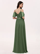 Robe Spaghetti Bretelle Dentelle et Mousseline Olive Verte