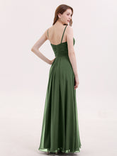 Bretelles Spaghetti Mousseline Robe avec Col en Cœur Olive Verte Grande Taille