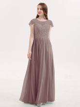 Robes Demoiselle d'honneure Longues avec Mancheron Dusk