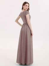 Robes Demoiselle d'honneure Longues avec Mancheron Dusk