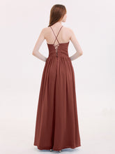 Maxi Robes Col d'Illusion Dentelle et Mousseline terracotta