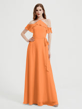 Y-Col Flotter Manches Longues Robes De Demoiselle d'Honneur Orange