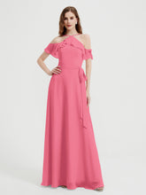 Y-Col Flotter Manches Longues Robes De Demoiselle d'Honneur Pastèque