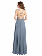 Dos Bas Simple Mousseline Robes De Demoiselle d'Honneur Bleu Poudré